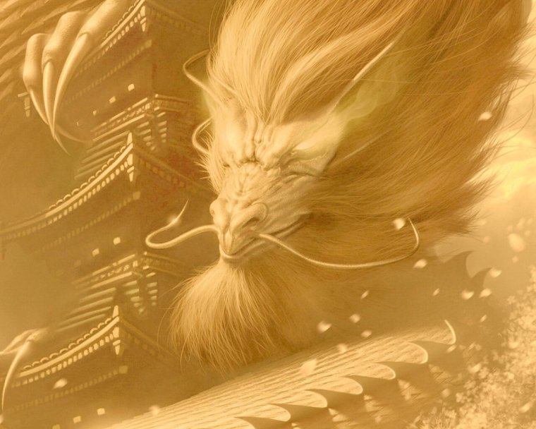 Обои китайский золотой дракон на рабочий стол