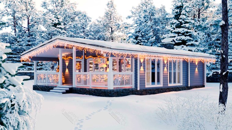 Дом из клееного бруса в скандинавском стиле