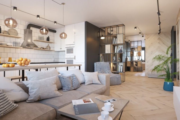 Гостиная Сканди лофт