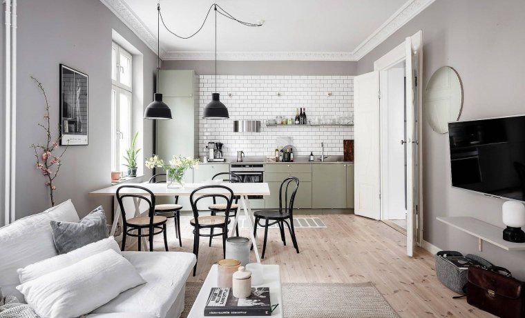 Кухня-гостиная 16м икеа