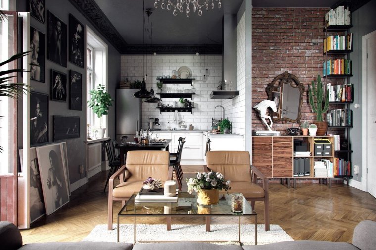 Сканди лофт в интерьере