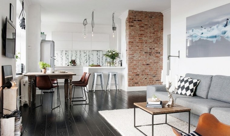 Кирпич в скандинавском интерьере