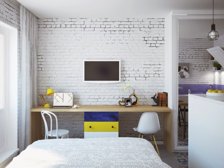 Скандинавский стиль в студии 28 кв.м