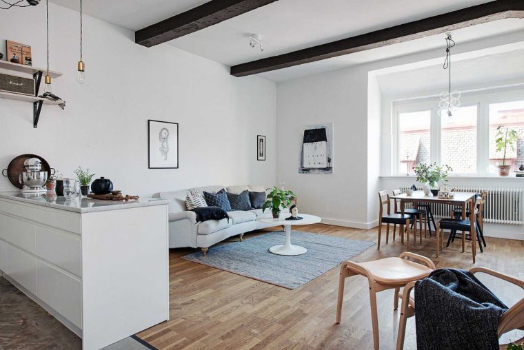 Гостиная в стиле Сканди лофт