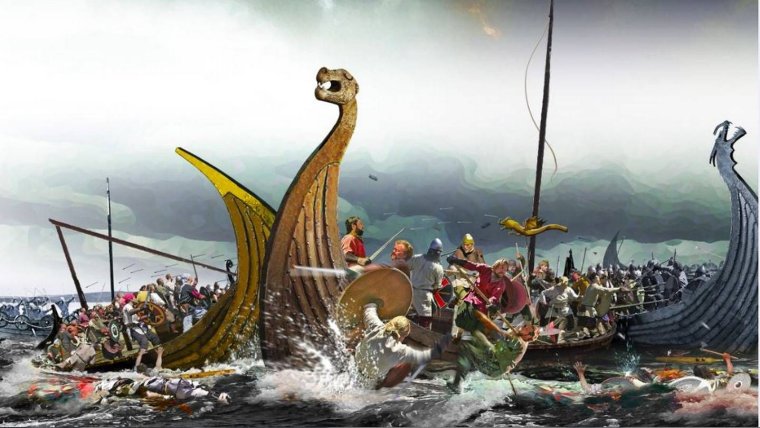 Викинг дракар битва