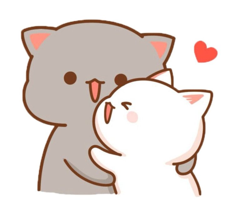 Котики обнимаются арт