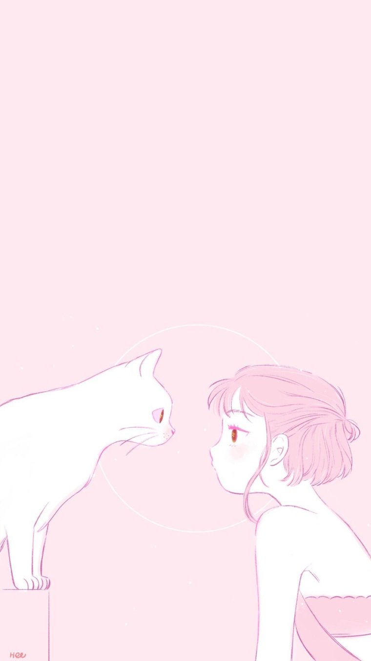 Кот на розовом фоне арт