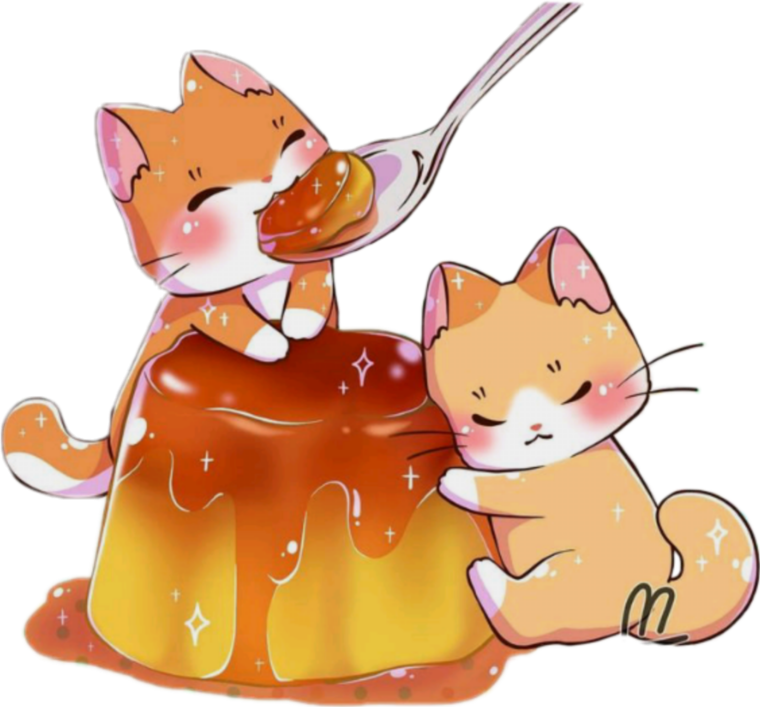 Кавайные котики с едой