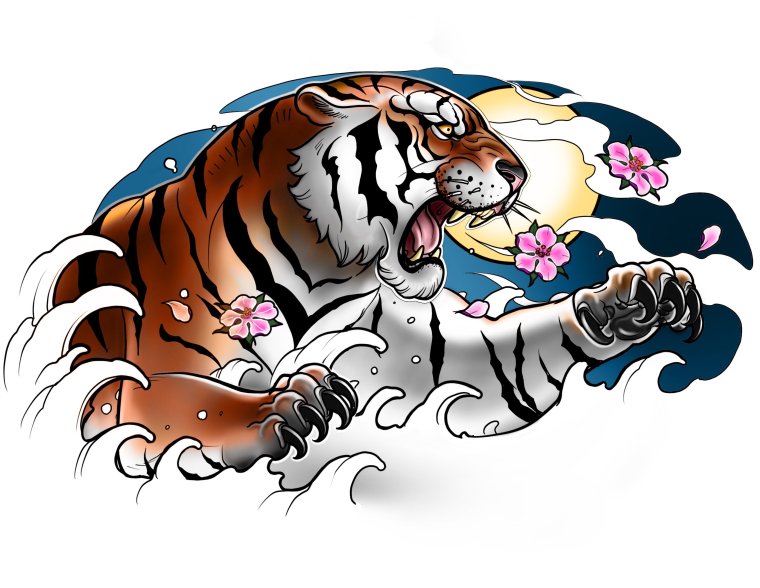 Тигр японский рисунок