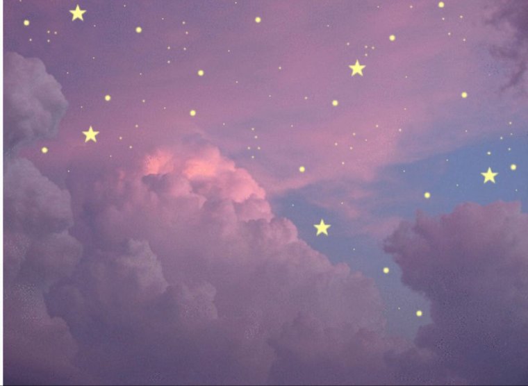 Розовое небо со звездами
