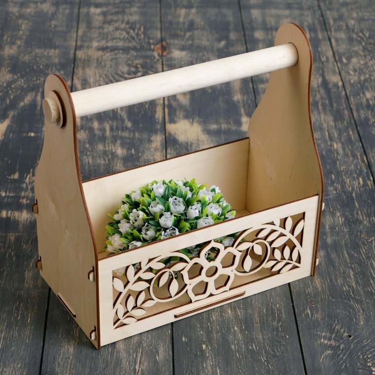 Кашпо деревянное 24.5x13.5x9.5