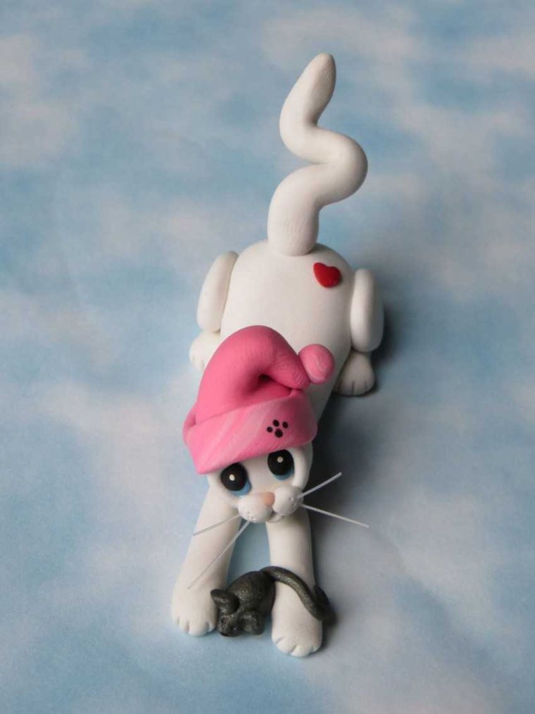 Котик из воздушного пластилина