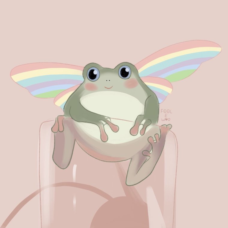 Лягушка на Радужном фоне