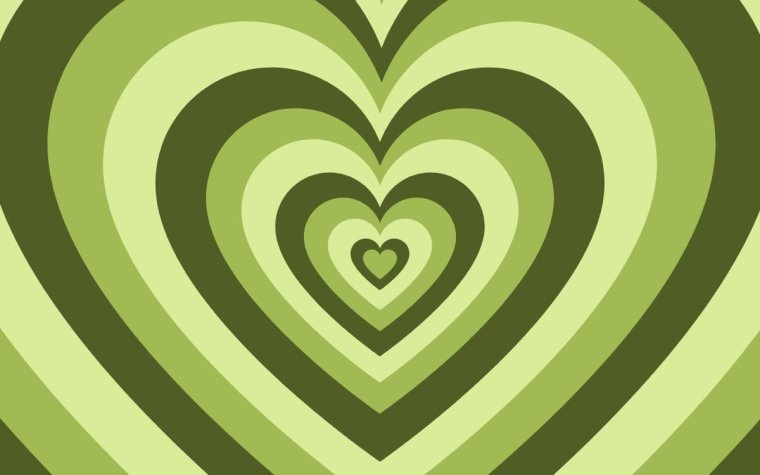 Зелёные сердечки обои