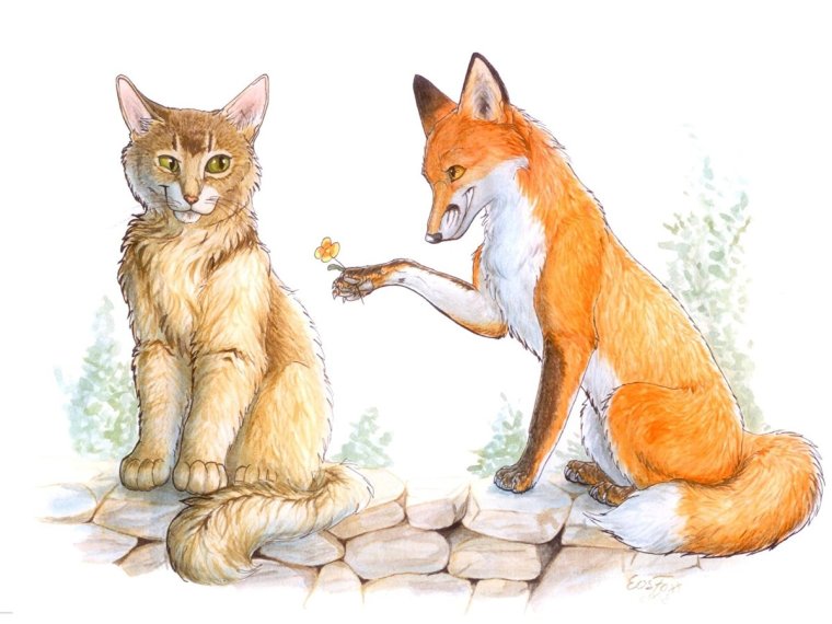 Лис и кошка братья Гримм