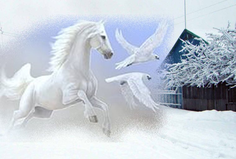 Тройка снежных коней