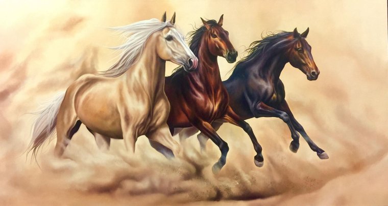 Две лошади арты