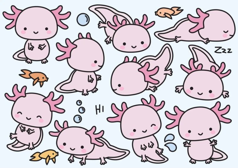 Аксолотль Кавайи Чиби