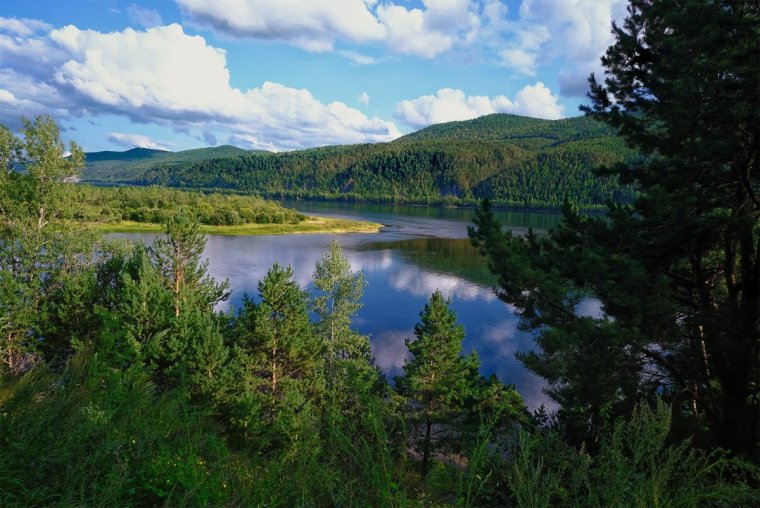 Река Енисей Красноярский край лето