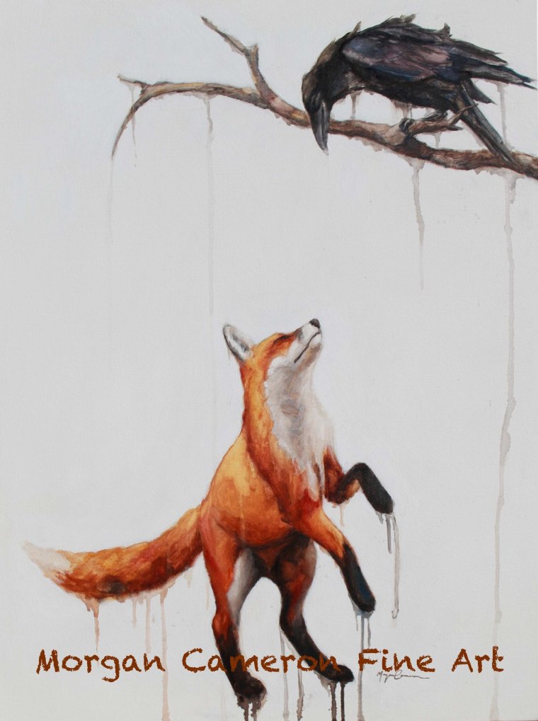 Лисица и ворон арты