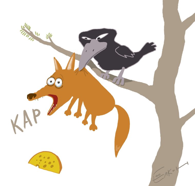 Ворона и сыр иллюстрации