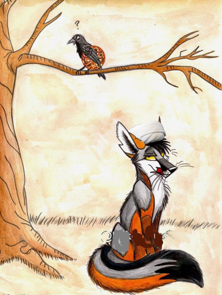 Басня Крылова ворона и лисица