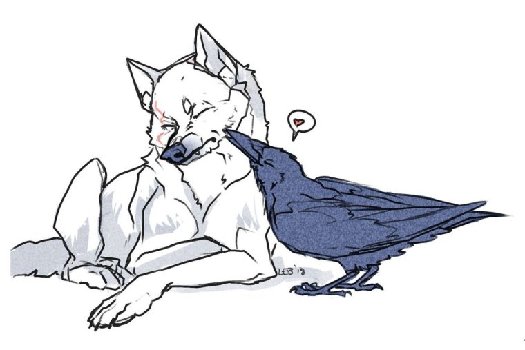 Тату ворона и лиса