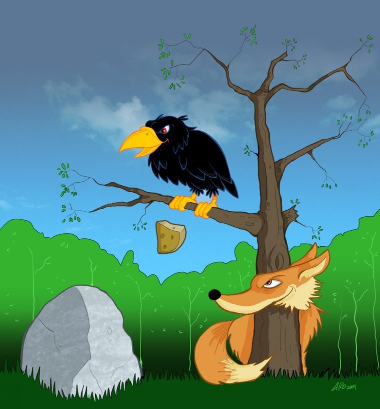 Басня Крылова ворона и лисица