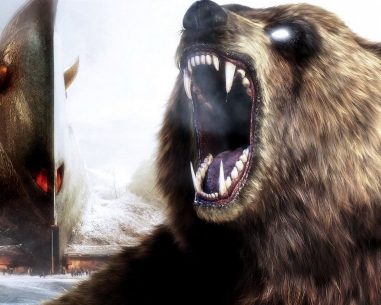 Медведь оскал с когтями