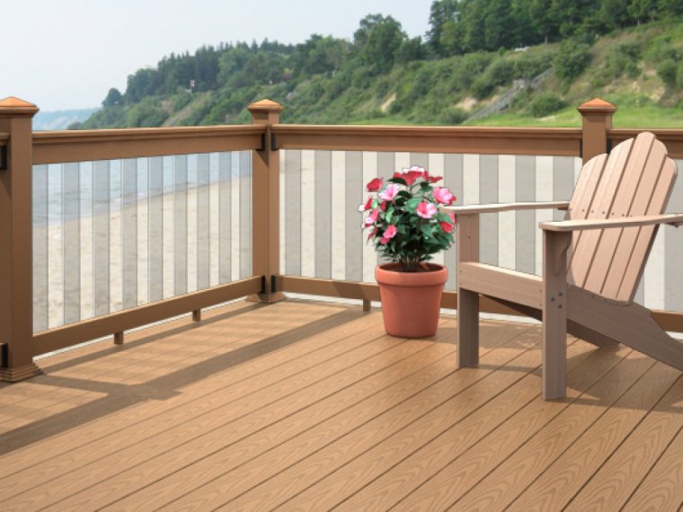 Горизонтальные перила для террасы