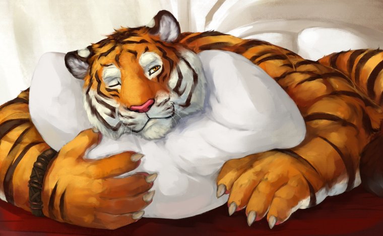 Пухлый тигр арт