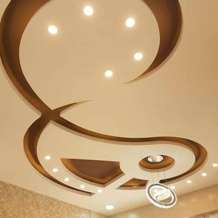 Декор потолка гипсокартоном