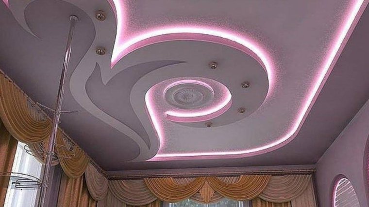 Фигурный гипсокартонный потолок