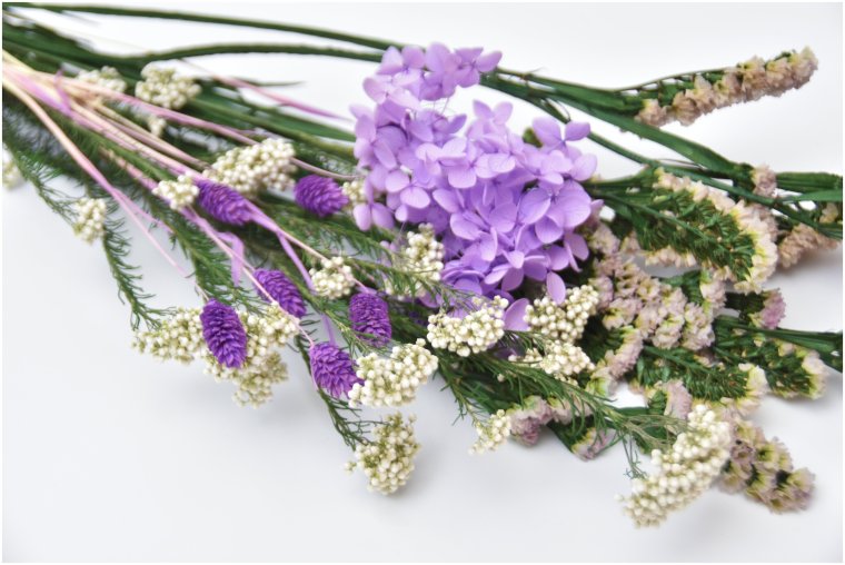 Живые цветы с сухоцветами