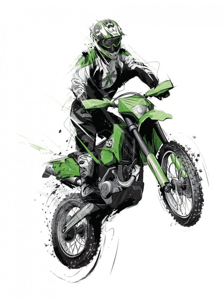 Арты с мотоциклами кроссовый