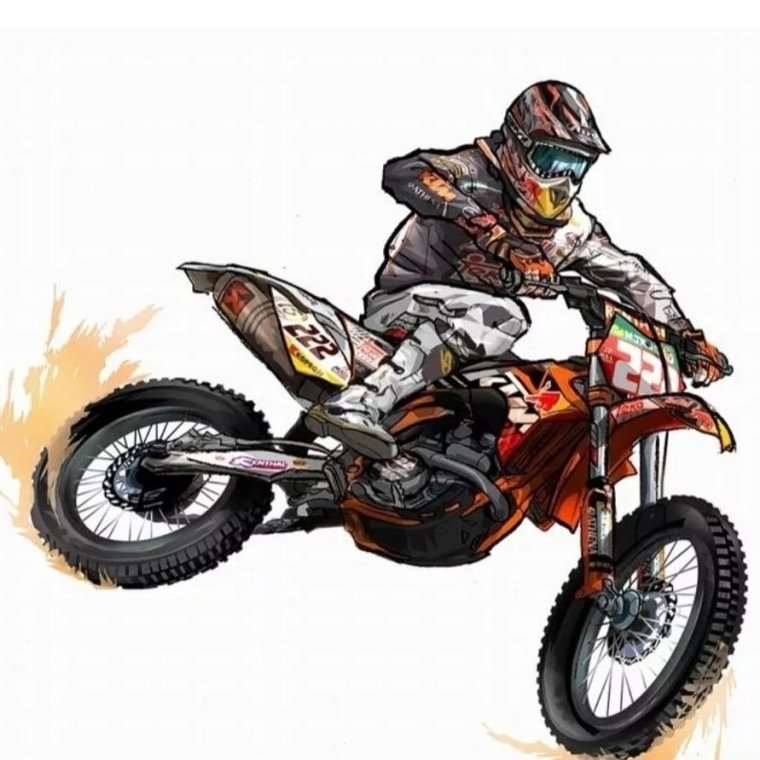 Рисунок кросс мотоцикл КТМ