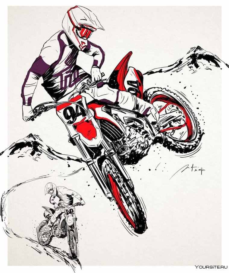 Тату кроссовый мотоцикл
