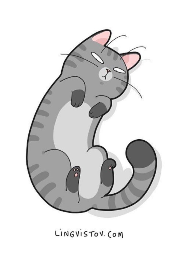 Cartoon серая кошка