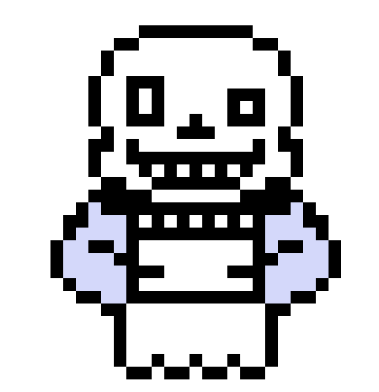 Раскраска Санс пиксельный