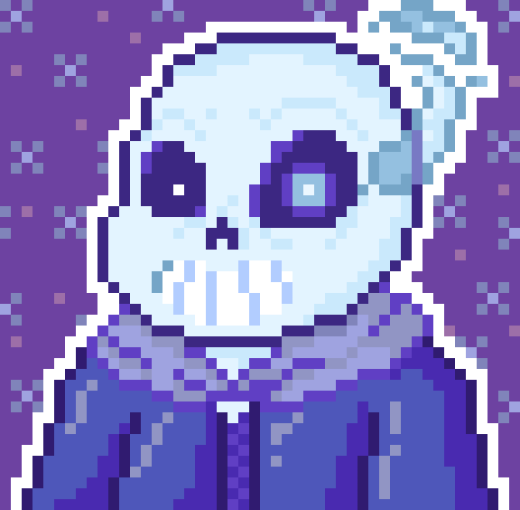 Андертейл по клеточкам Санс