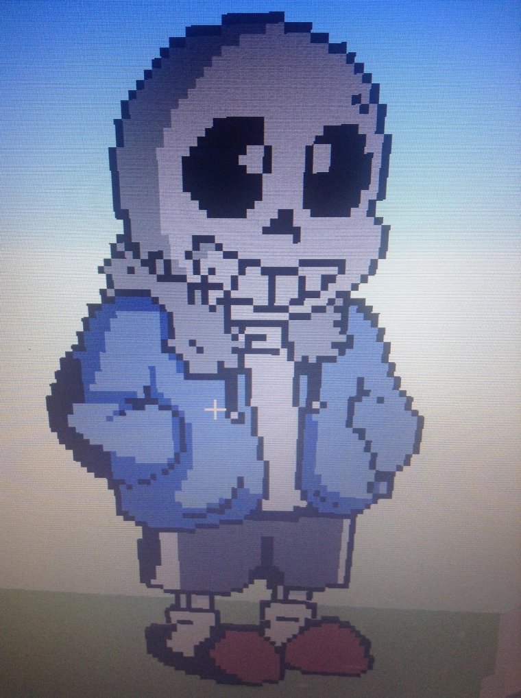 Санс в пиксельном виде