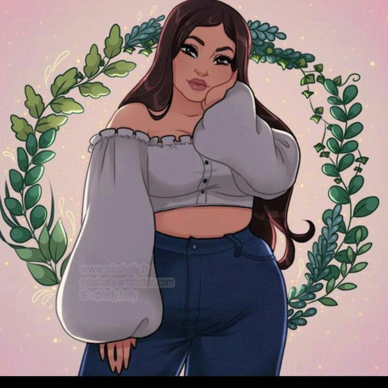 Нарисованные пухлые девушки в стиле аниме