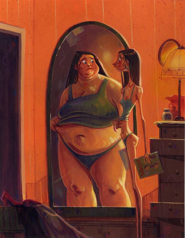 Толстые женщины и зеркало