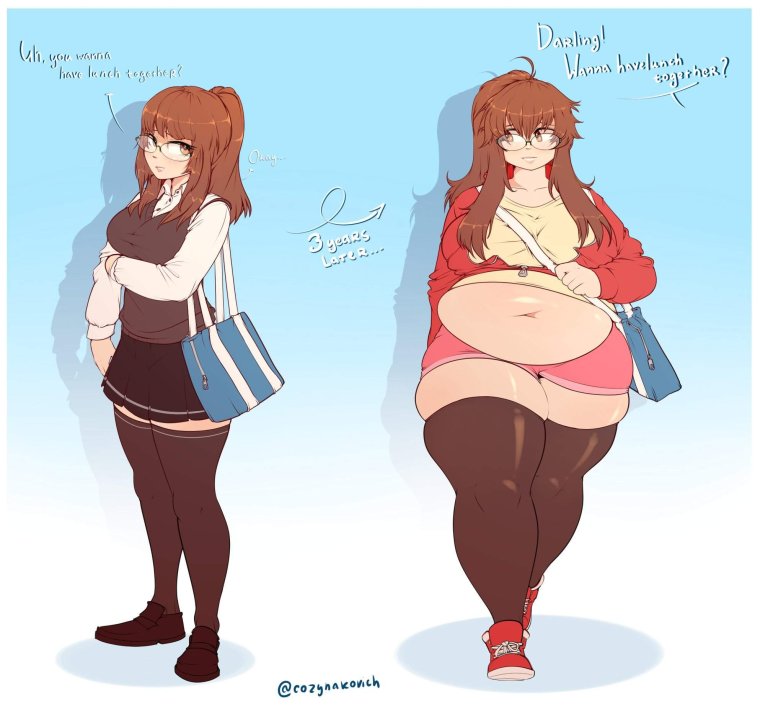 Аниме толстые до и после