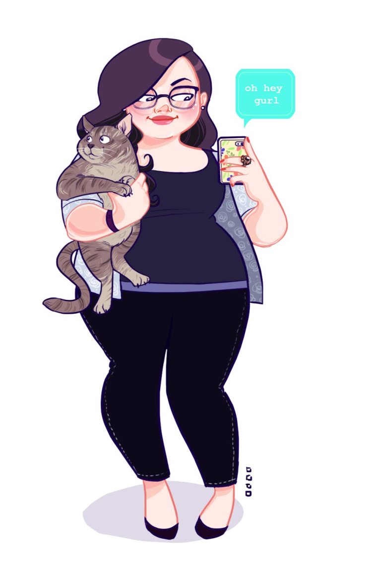 Полненькая девушка арт