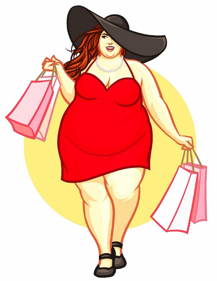 Нарисованная полная женщина