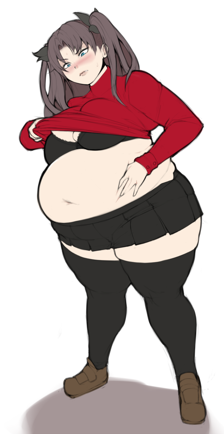 Weight gain fat inflation belly аниме