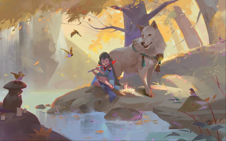 Необычные волки арт