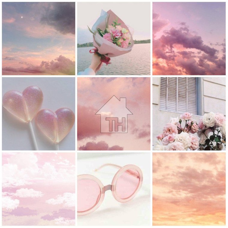 Коллаж в розовых тонах