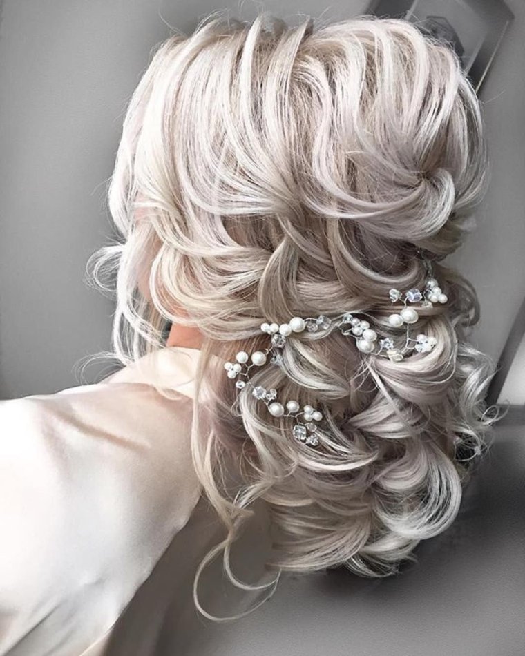Свадебные прически на длинные пепельные волосы